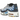 Baskets Nike Air Max Plus Thunder Blue Photo Blue vue latérale avec empeigne en mesh dégradé bleu, lignes en plastique emblématiques et semelle noire.