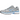 Nike P-6000 Metallic Silver University Blue baskets vue latérale avec finition argent métallique, swoosh bleu et empeigne en mesh superposé sur semelle blanche.