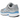 Nike P-6000 Metallic Silver University Blue baskets en vue latérale avec empeigne en mesh argenté métallisé, swoosh bleu et semelle blanche