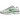 Nike P-6000 Spring Green baskets vue angulaire avec empeigne en mesh blanc, empiècements en cuir vert, lacets et semelle en caoutchouc