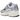 Nike P-6000 White Metallic Silver Flat Silver Black baskets vue latérale avec empeigne en mesh blanc, détails argentés et Swoosh noir.