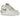 Baskets Nike Air Force 1 Low Shadow Sail Fossil Light Bone vue latérale montrant le design superposé en cuir crème et le swoosh