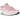 Nike Air Max 1 Strawberry Lemonade baskets en vue latérale avec détails en cuir rose, motifs réfléchissants sur l'empeigne et semelle à unité Air visible.
