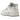 Nike Dunk Low Disrupt Photon Dust baskets vue latérale avec empiècements en cuir gris et blanc, lacets visibles et une semelle épaisse blanche.