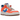 Nike Dunk Low Disrupt Supa baskets vue inclinée avec tige blanche et orange, semelle plateforme épaisse et laçage blanc détaillé.