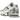 Nike Air Max Plus 3 Leather White Black baskets vue latérale en cuir blanc avec détails noirs et unités Air visibles dans la semelle.