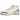 Air Jordan 3 Retro Sail Cement Grey baskets vue latérale montrant l'empeigne en cuir blanc avec des détails en imprimé éléphant gris et des accents rouges.