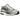 Nike P-6000 Metallic Silver baskets vue latérale avec superpositions argentées brillantes, empeigne en mesh respirant et semelle intermédiaire blanche