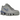 Nike Shox TL Wolf Grey Metallic Silver Blue baskets vue latérale avec ses colonnes emblématiques d'amorti et une empeigne en mesh argenté