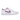Baskets Nike SB Dunk Low Parra vue latérale avec motif graphique multicolore, base en cuir blanc et swoosh rose sur semelle intermédiaire