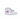 Baskets Nike SB Dunk Low Parra en vue latérale avec empeigne blanche, motif détaillé, swoosh rouge et semelle extérieure rose.