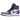 Air Jordan 1 High Zoom Air CMFT Crater Purple baskets en vue latérale avec une tige textile violette et grise, des lacets blancs et une semelle.