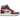 Air Jordan 1 High Zoom Air CMFT Team Red baskets vue latérale avec base en cuir blanc, empiècements rouge foncé, swoosh noir et semelle blanche