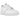 Nike Air Force 1 LX White baskets en vue latérale classique avec empeigne en cuir blanc, lacets blancs assortis et semelle en caoutchouc.