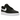 Nike Air Force 1 Low 07 Black White Pebbled Leather baskets vue latérale classique avec empeigne en cuir noir, swoosh blanc et semelle blanche.