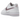 Nike Air Force 1 Low White Pink Glaze baskets vue latérale avec une empeigne en cuir blanc et un détail swoosh rose saisissant