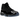 Air Jordan 11 Retro Gamma Blue baskets en vue angulaire classique avec cuir verni noir, accents bleus, semelle intermédiaire blanche et semelle translucide.