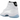 Air Jordan 11 Retro Legend Blue baskets vue angulaire avec tige en cuir blanc, garde-boue en cuir verni emblématique et détails bleu clair
