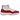 Baskets Air Jordan 11 Retro Cherry (2022) vue de profil avec garde-boue en cuir verni rouge, tige blanche et semelle extérieure rouge semi-transparente.