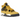 Air Jordan 4 Retro Lightning baskets vue latérale avec empeigne en nubuck jaune, détails noirs, unité Air visible et semelle grise