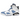 Air Jordan 6 Retro UNC White baskets vue latérale en cuir blanc avec accents bleu université et semelle transparente avec unité Air