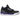Air Jordan 3 Retro Black Court Purple baskets en vue angulaire avec empeigne en cuir noir, détails violets sur les œillets et imprimé éléphant
