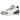 Baskets Air Jordan 3 Retro Midnight Navy vue de côté avec cuir blanc, détails imprimé éléphant et une semelle intermédiaire bleu marine marquée.