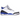Air Jordan 3 Retro Racer Blue baskets vue latérale avec empeigne en cuir blanc, détails en imprimé éléphant et touches de bleu sur les œillets.