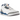 Air Jordan 3 Retro Wizards baskets vue latérale avec cuir blanc, détails bleus et imprimé éléphant emblématique sur la pointe et le talon.