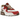 Nike Air Max 90 NRG Bacon 2021 baskets vue de profil, avec mélange de suède beige, rouge et rose, et semelle intermédiaire blanche avec unité Air visible.