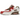 Nike Air Max 90 NRG Bacon 2021 baskets vue latérale, détails rouge, rose et blanc, unité Air visible dans la semelle et logo Swoosh blanc sur le côté
