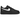 Nike Air Force 1 Low Supreme Black White baskets vue latérale avec empeigne en cuir noir, swoosh blanc et logo Supreme emblématique sur le talon