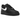 Nike Air Force 1 Low Supreme Black White baskets vue latérale avec empeigne en cuir noir, semelle blanche, lacets blancs et logo Supreme rouge.