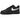 Nike Air Force 1 Low Supreme Black White baskets vue latérale avec empeigne en cuir noir, lacets noirs assortis et logo Supreme rouge sur le talon