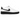 Nike Air Force 1 Low White Black Midsole baskets vue latérale avec empeigne en cuir blanc classique et semelle intermédiaire noire.
