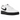 Nike Air Force 1 Low White Black Midsole baskets vue latérale avec empeigne en cuir blanc, semelle intermédiaire noire et logo Swoosh