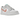 Nike Dunk Low Tropical Twist baskets vue latérale avec empeigne en cuir blanc, empiècements turquoise et semelle extérieure en caoutchouc