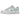 Nike Dunk Low Tropical Twist baskets vue latérale avec Swoosh turquoise, empiècements en cuir blanc et semelle extérieure assortie