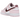Nike Dunk Low Pink Foam Red White baskets profil latéral avec empeigne rose, virgule rouge, lacets blancs et semelle en caoutchouc