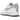 Nike Air Force 1 Indigo baskets en vue latérale classique avec tige blanche, détails en toile indigo et semelle blanche épurée