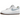 Nike Air Force 1 Low 07 LV8 Indigo baskets en profil avec tige en cuir blanc, détails indigo et motif floral brodé au niveau du talon