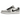 Air Jordan 1 Retro Low OG Barons baskets vue de trois quarts avec cuir blanc, détails gris, swoosh noir et lacets blancs