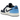 Air Jordan 1 Low OG Obsidian UNC baskets en vue latérale avec empeigne bleu foncé, détails bleu clair et semelle intermédiaire blanche classique.