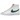 Nike Blazer Mid 77 Vintage White Malachite Green baskets vue latérale avec empeigne en cuir blanc, logo Swoosh vert et semelle blanche