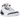 Air Jordan 3 Retro SE Fire Red Denim 2020 baskets vue de côté avec talon en denim, empeigne en cuir blanc et unité Air visible dans la semelle.