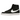 Nike Blazer Mid 77 Black White baskets vue latérale avec empeigne en daim noir, swoosh en cuir blanc et semelle extérieure en caoutchouc