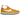 NikeCraft General Purpose Shoe Tom Sachs Archive Dark Sulfur baskets vue latérale avec empeigne jaune, sangles bleues et semelle blanche