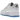 Baskets Nike Air Force 1 Low UV Reactive Swoosh en vue latérale avec une tige en cuir blanc et le logo swoosh emblématique réactif aux UV.