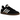 Adidas Handball Spezial Black Gum baskets vue latérale en daim noir avec trois bandes blanches, lacets blancs classiques et semelle en gomme.