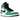 Air Jordan 1 Retro High Lucky Green baskets en vue latérale avec des empiècements verts, une base blanche et un logo Swoosh noir